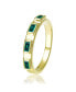 Фото #1 товара RA 14K Gold Plated Emerald Cubic Zirconia Band Ring