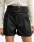 Фото #1 товара Women's Leather Effect Belt Shorts