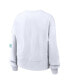 ფოტო #2 პროდუქტის Women's White Miami Dolphins Oversized Long Sleeve Cropped Sweatshirt