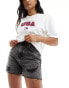 Фото #1 товара Tommy Jeans ultra high denim mom shorts in black wash