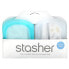 Фото #1 товара Reusable Silicone Storage Bag, Pocket Size, Clear & Aqua, 2 Pack, 4 oz (42 g) Each