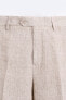 Фото #8 товара Костюмные брюки из 100% льна в клетку ZARA