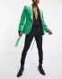 Фото #4 товара ASOS DESIGN super skinny velvet smoking jacket in bright green