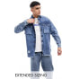 Фото #1 товара ASOS DESIGN 90s oversized shirt with distressed detail in acid wash blue