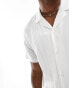 Фото #2 товара New Look short sleeve linen blend shirt in white