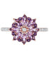 Multi-Amethyst (1-1/3 ct. t.w.) & Diamond (1/10 ct. t.w.) Flower Ring in 14k Rose Gold (Also in Multi-Topaz)