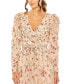 Фото #4 товара Women's Floral Embellished Wrap Over Puff Sleeve A Line Gown