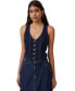 Фото #1 товара Women's Fitted Denim Vest