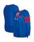 ფოტო #1 პროდუქტის Women's Royal Buffalo Bills Plus Size Lace-Up Notch Neck Long Sleeve T-shirt