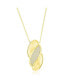Фото #1 товара Gold Plated Over Sterling Silver Brushed CZ Wave Design Necklace