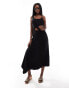 Фото #2 товара ASOS DESIGN high low hem cut out dress with twist strap in black