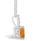 ფოტო #3 პროდუქტის Citrine (2 Ct. T.W.) and Diamond Accent Pendant Necklace in 14K White Gold