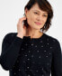 Фото #2 товара Women's Rhinestone Party Button-Front Cardigan, Created for Macy's