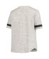 ფოტო #2 პროდუქტის Women's Heathered Gray Las Vegas Raiders Plus Size Lace-Up V-Neck T-shirt