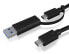 ICY BOX IB-CB031 - 1 m - USB A/USB C - USB C - USB 3.2 Gen 2 (3.1 Gen 2) - 10000 Mbit/s - Black
