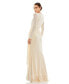 Women's Ieena Sequined Ruched Long Sleeve Boat Neck Gown