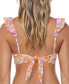 Фото #2 товара Juniors' Cannes Printed Ruffled Bikini Top