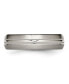 ფოტო #3 პროდუქტის Titanium Brushed Center Grooved Wedding Band Ring