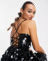 Фото #6 товара ASOS DESIGN embellished mini corset prom with oversized disc sequin in black