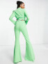 Фото #3 товара ASOS DESIGN Tall jersey suit super flare trousers in summer green