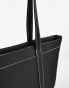 ASOS DESIGN rubberised showerproof tote bag with laptop compartment in black