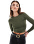 Фото #1 товара Stradivarius STR sculpt long sleeve t-shirt in khaki