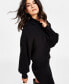 Фото #3 товара Mock Neck Dolman-Sleeve Sweater, Created for Macy's