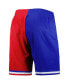 Men's Royal, Red Philadelphia 76ers Hardwood Classics 1982 Split Swingman Shorts