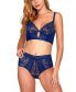 Фото #1 товара Women's Stretch Lace Bustier and Brief 2pc Lingerie Set