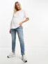 ASOS DESIGN Maternity slim fit comfort mom jeans in mid blue