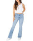 ფოტო #1 პროდუქტის Juniors' Double-Button Flare Jeans