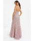 ფოტო #2 პროდუქტის Women's Sequin V-Neck Strappy Evening Dress