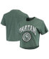 Фото #1 товара Women's Pressbox Green Michigan State Spartans Edith Vintage-Inspired Burnout Crop T-shirt