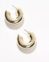 Pieces chunky hoop earrings in gold Золотистый - фото #4