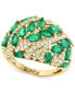 ფოტო #1 პროდუქტის EFFY® Emerald (2-1/5 ct. t.w.) & Diamond (3/8 ct. t.w.) Cluster Ring in 14k Gold