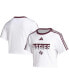 ფოტო #3 პროდუქტის Women's White Texas A&M Aggies Three-Stripes Cropped T-shirt