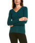 Sofiacashmere Modern V-Neck Cashmere Sweater Women's Green Xs