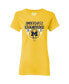 Фото #1 товара Women's Maize Michigan Wolverines College Football Playoff 2023 National Champions Draft Pick Undefeated T-shirt