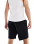 Hollister 9inch tech logo sweat shorts in black