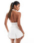 Фото #2 товара ASOS DESIGN slinky plunge v neck vest bodysuit in ivory