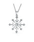 ფოტო #3 პროდუქტის Simple CZ Cubic Zirconia Accent Christmas Holiday Party Frozen Winter Snowflake Pendant Necklace For Women For Teen Sterling Silver