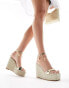 Public Desire Naya wedge espadrille with anklet charms in gold