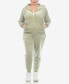 Фото #4 товара Plus Size Velour Tracksuit Loungewear 2pc Set