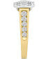 ფოტო #6 პროდუქტის Diamond Halo Channel-Set Bridal Set (2 ct. t.w.) in 14k Two-Tone Gold