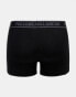 Pull&Bear 3 pack contrast grey waistband boxers in black