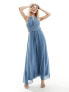 Фото #3 товара Vila Bridesmaid halterneck maxi dress in blue