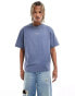 Фото #1 товара G-star oversized t-shirt in dusty blue with centre logo print