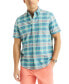 ფოტო #1 პროდუქტის Men's Plaid Short Sleeve Button-Down Shirt