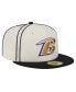 Men's Cream Baltimore Ravens Soutache 59FIFTY Fitted Hat Cream, Black, 7 3/8 - фото #4