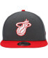 Фото #3 товара Men's Charcoal, Scarlet Miami Heat Two-Tone Color Pack 9FIFTY Snapback Hat